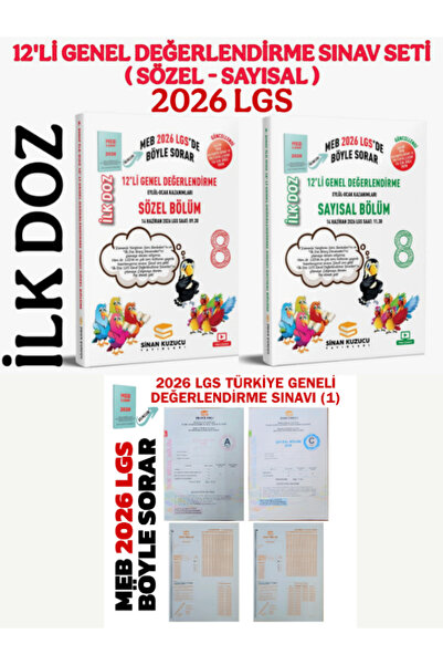 SİNAN KUZUCU YAYINLARI Sinan Kuzucu 8. Sınıf 12 Li Değerlendirme Sınavı Denem...