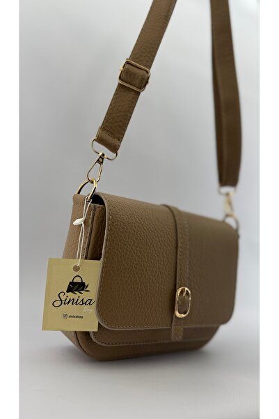 SİNİSA BAG Women's Adjustable Strap Detailed Leather Shoulder Bag