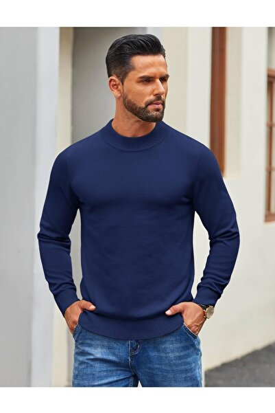 youknitwear you Pulover pentru bărbați Diaz 100% bumbac cu jumătate de gât