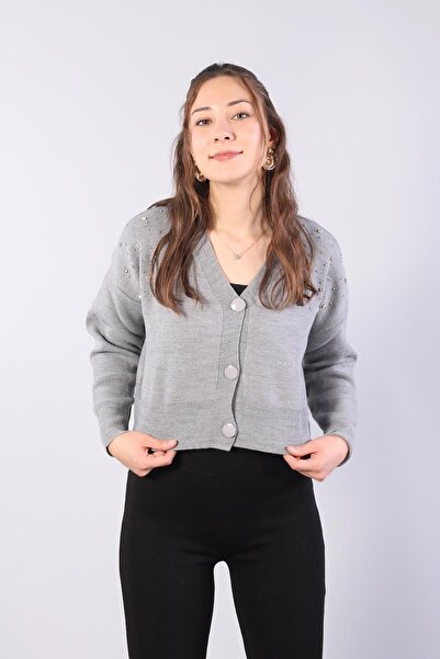 Mckanzie 1455 Buttoned Stone Mini Cardigan