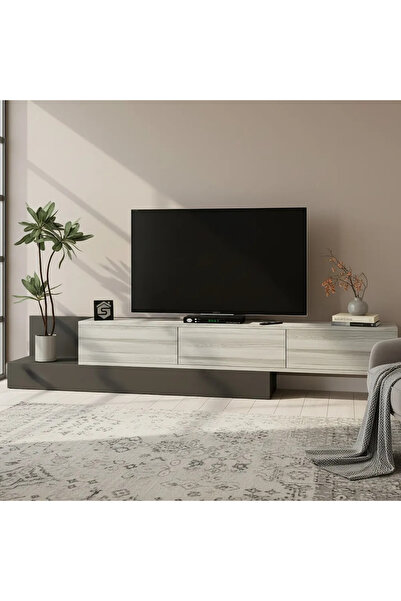 Stylish Home Coffee and TV Table Set in White and Grey - SH55