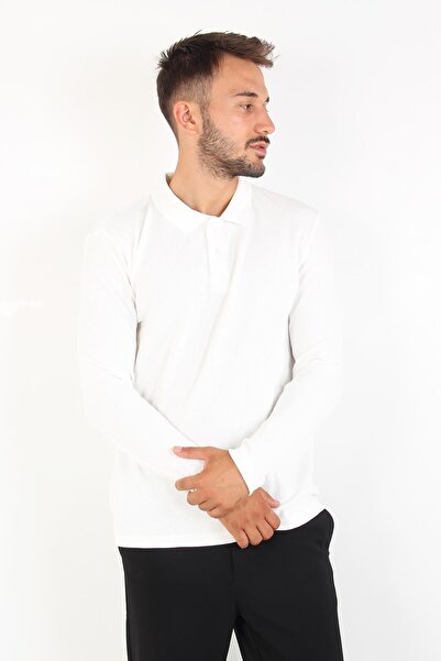 Mckanzie 5708 Model Polo Collar Waffle Textured Sweatshirt - Two Buttons