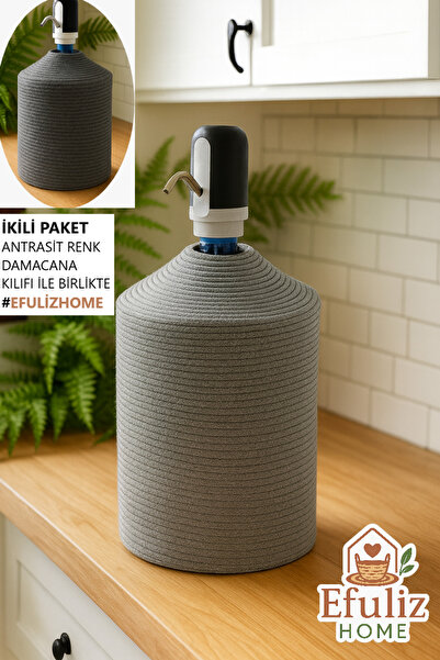 Efuliz Home Husă pentru dozator de apă cu aspect de paie de iută, husă elegantă și naturală pentru dozator de apă