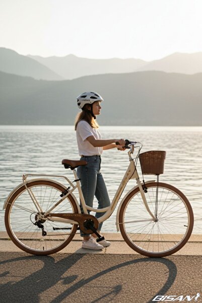 Bisan Sorrento-S 26 Jant Sepetli Retro Şehir Bisikleti 44 cm Kadro V-Fren Shi...