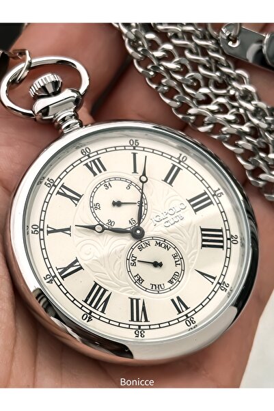 JG. Polo Club Roman Numeral Bracelet Watch 42 mm Silver Color Case-Chain Steel,5 Atm Water Resistance,In Gift Box