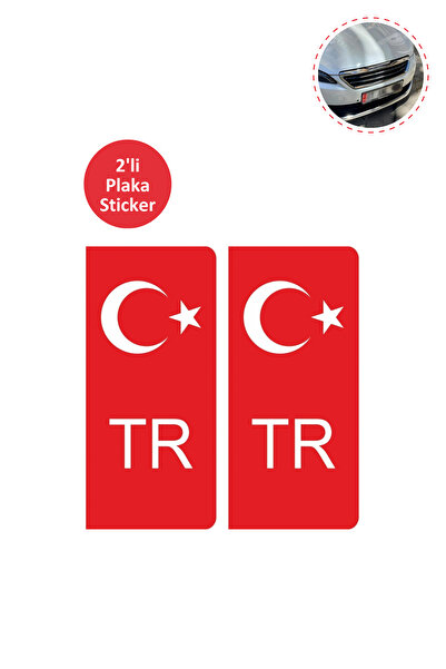 HAPPY NESSO TR Plaka Reflektörlü 2 Adet Sticker | Araba Etiketi | Kolay Uygulama Plaka Etiket