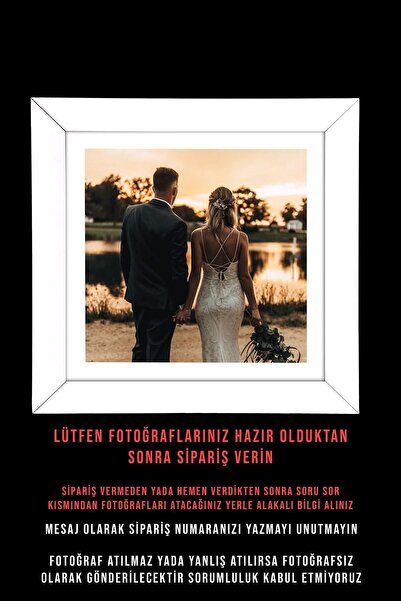 yhfoto 9 Adet 30x30 Çerçeve - Beyaz Çerçeve - Mdf Kare Çerçeve - Fotoğraf Çerçeve Seti