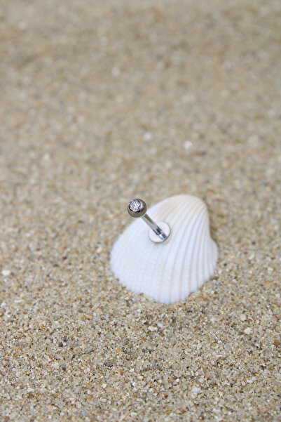 NOBLE GETTO Piercing Cerrahi Çelik Piercing Zirkon Taşlı Kıkırdak Tragus Conch Helix Silver Renk