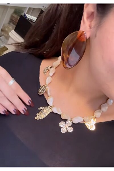 mos&more Brand Model, Large Brown Resin Lightweight Women's Earrings