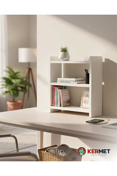 Toprak Mobilya Masa Üstü Kitaplık Rafı Ve Çok Amaçlı Mini Raflı Masa Üstü Dolap
