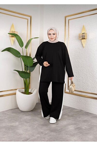 sd butique Kadın Basic Şerit Detaylı Eşofman Takımı - Şık Günlük Kullanım & R...