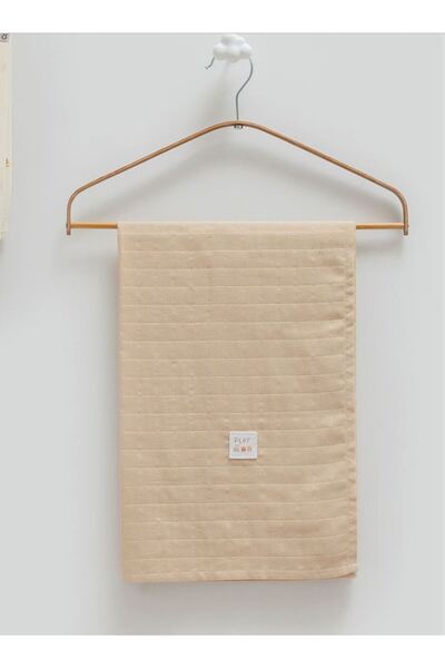 Caramell İncibaby 100% Cotton Premium Baby Boy 3-Piece Cotton Blanket & Muslin Blanket & Pacifier Strap Set