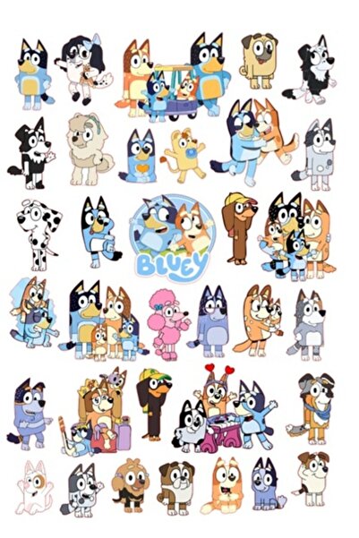 Gigglywings 135 Adet Bluey Sticker 5'li Set,bluey Çıkartma,bluey Etiket,5'li ...