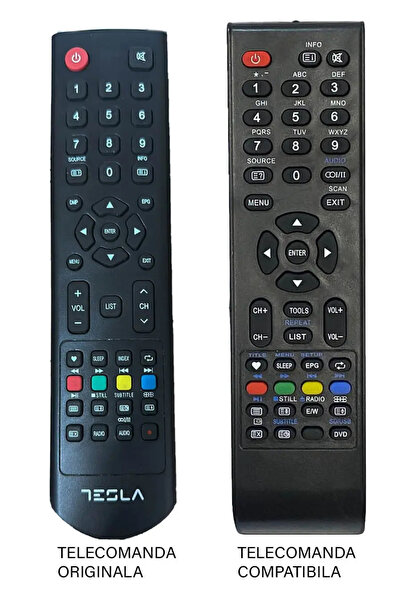 OEM Replacement remote control for Tesla TV 32C315SH compatible with the original (133-1)