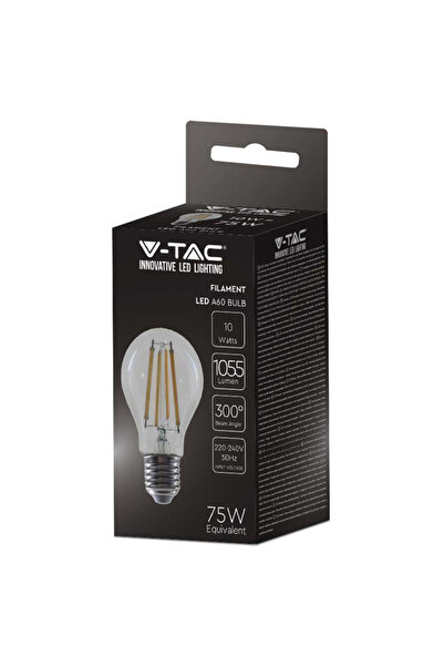V-TAC Bulb A60 E27 FILAMENT LED 12W 1521lm 6500K cool white SKU-217460
