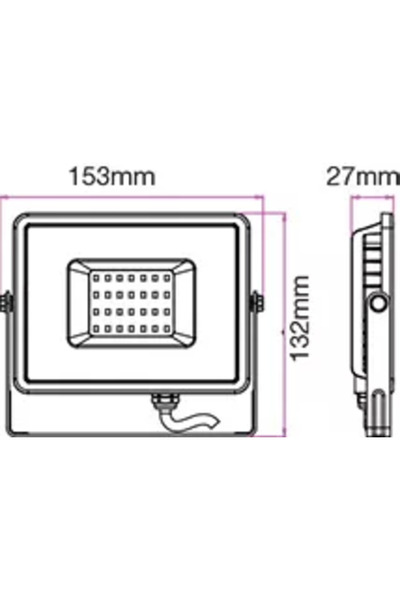 V-TAC LED SMD Floodlight 20W 1600lm 6400K IP65 Grey Samsung