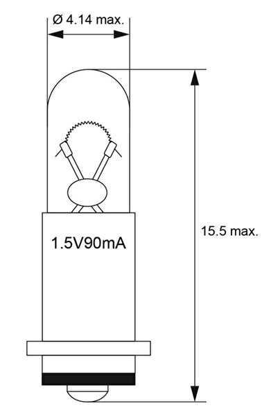 goobay Bulb T1 SM4s/4 SX3s 4.14mm Subminiature 1.5V 90mA 0.09W incandescent warm white 2700K 9514