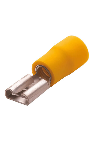 Mutlusan Electric Female automotive lug 4.0-6.0mm2 0.8x6.35mm insulated /yellow Safak FE-5638