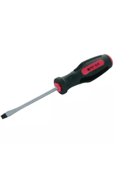 MEGA Flat screwdriver 4x100, magnetic tip made of chrome-vanadium alloy steel and non-slip rubber handle