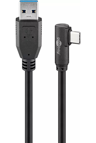 goobay USB TYPE C male to USB A 3.0 male cable 90 degree angle 1m 15W 5Gbps