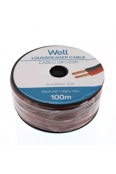Well Κόκκινο/μαύρο καλώδιο ηχείου 2x0,35 χιλ. CCA LSP-CCA0.35BR-100-WL