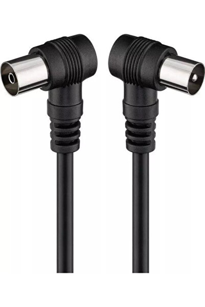 goobay Cablu coaxial tata-mama 1.5m negru conectorI cotitI