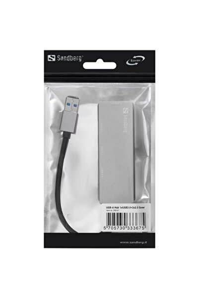 Sandberg Hub USB 3.0 - 1x USB 3.0 + 3x USB 2.0 aluminiu 333-67