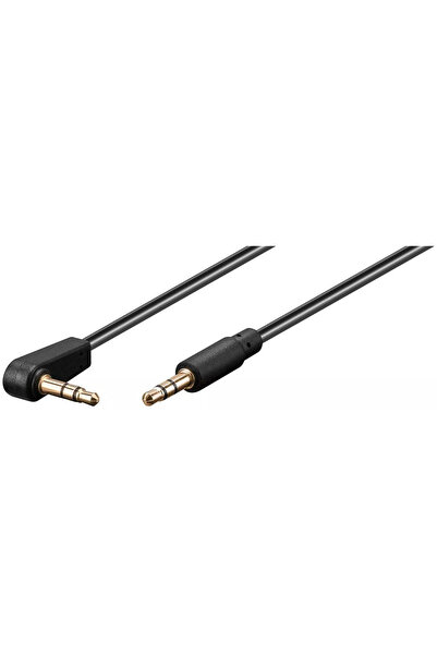 goobay Cablu audio Jack 3.5 mm - 3.5 mm 90 grade contacte aurite 0.5m