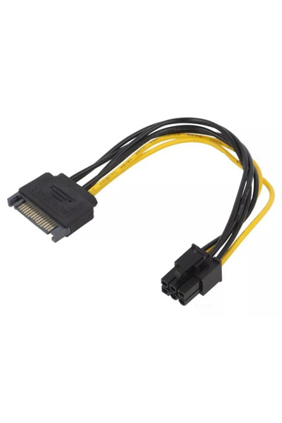 Akyga Cablu de alimentare PCI-E 6pin mama - SATA tata 0.15m pentru placa vide...