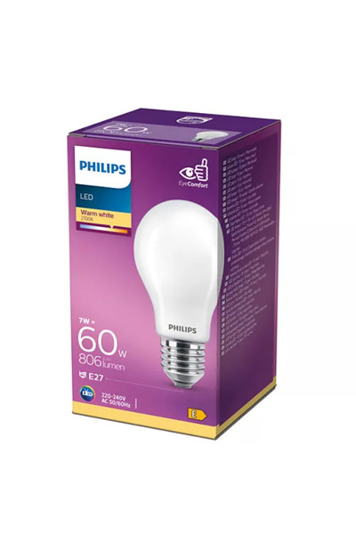 Philips Bec LED filament E27 A60 7W (60W) 806lm lumina calda 2700K 929001243082