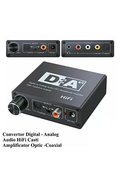 OEM Adaptor TOSLINK RCA - 2x RCA +Jack 3.5 mm si amplificare semnal