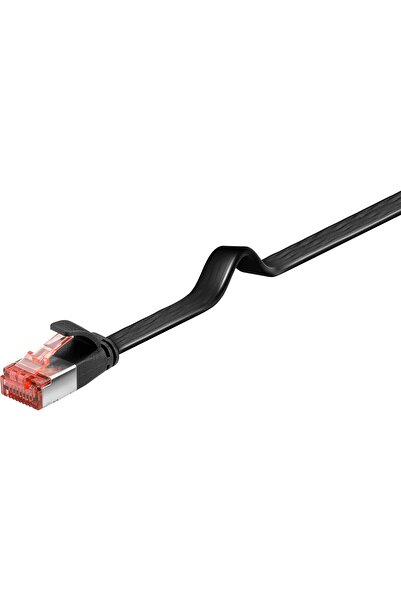 goobay CAT6 FTP flat cable RJ45-RJ45 0.25m copper 250MHz black 94229