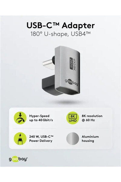 goobay Adaptor USB-C3.1 mama - USB-C tata in forma de U Thunderbolt 3 /4 74445