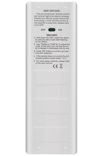 Well Universal remote control for Homy air conditioners with solar panel