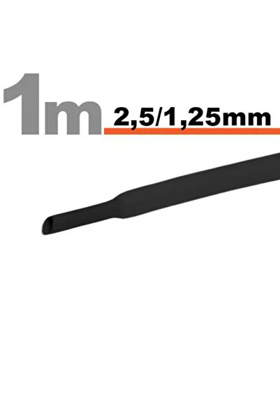 OEM Black heat shrink tube 2.5 /1.25 mm 1m length