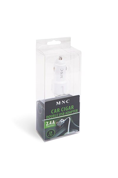 MNC Adaptor auto bricheta 12-24V - 2x USB 2.4A alb 54931WH M`N`C