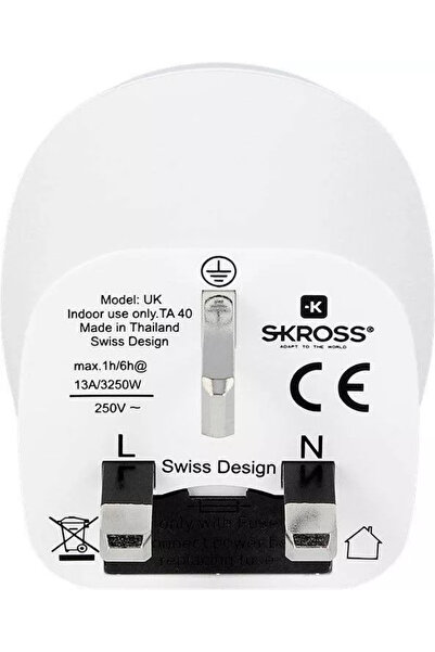 SKROSS EU - UK 13A plug adapter 1.500230-E