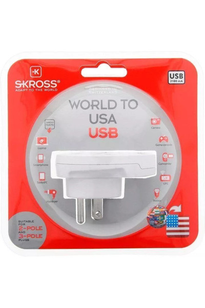 SKROSS Universal World - USA power adapter with USB 1.500262