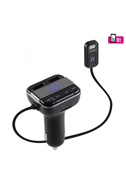 OEM FM modulator 5in1 BT speaker +FM modulator +dual USB fast charger +music player +battery voltmeter