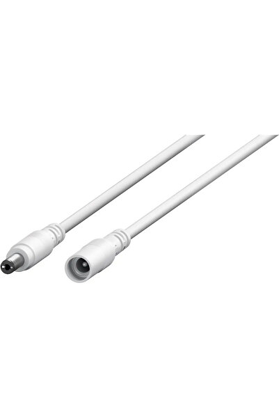 goobay Extension cable DC 5.5/2.1 plug - DC 5.5/2.1 socket 10m 5A 2x0.5mm2 straight copper white 76677