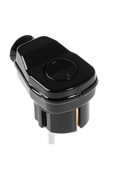 Plastrol Stecher Shuko iesire laterala negru cu intrerupator WT-16U/LK/BK