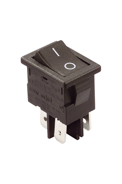 GBC Comutator 6A-250V ON-OFF cu retinere 19.2x13 mm negru 24.2335.04