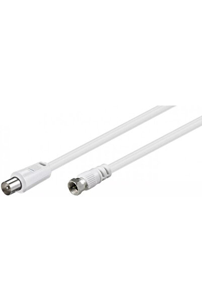 goobay Cablu conexiune antena/ Satelit 2.5m F tata - Coaxial tata alb