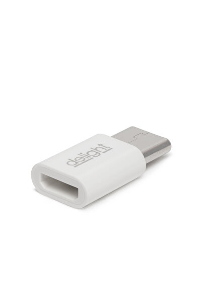 DELIGHT Adaptor USB Type C tata la Micro USB mama alb