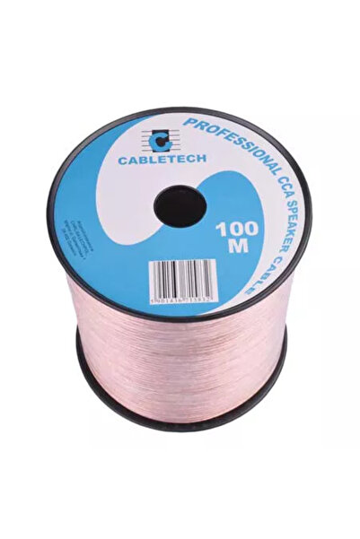 Cabletech CCA speaker cable 2x1.50mm transparent 100m