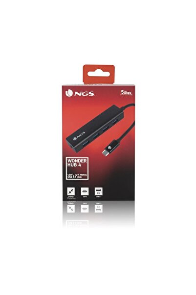 NGS USB Type C Hub Wonder Hub4 4 USB 3.0 ports black