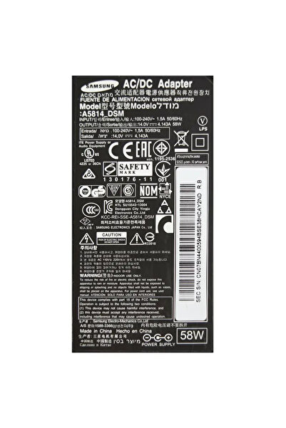 Samsung Power supply 14V 4.14A 58W with 5.5x2.5mm plug ALIM14V-4.14A