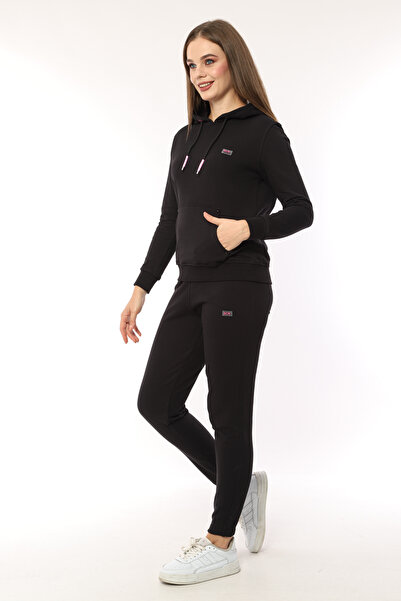 SOCCER Kapüşonlu Lastikli Kadın Eşofman Takımı Sweatshirt Takım 21624