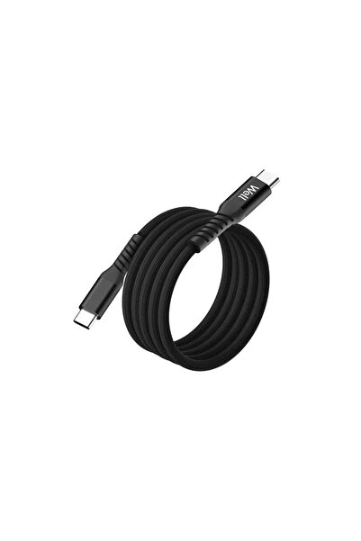 Well Cablu magnetic USB-C - USB-C 1m 3A/20V 60W negru CABLE-USBC/USBC-1BK07-WL