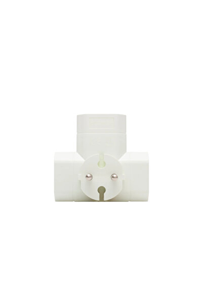 Home by Somogyi EURO socket x3 T distributor, white, recessed mounting